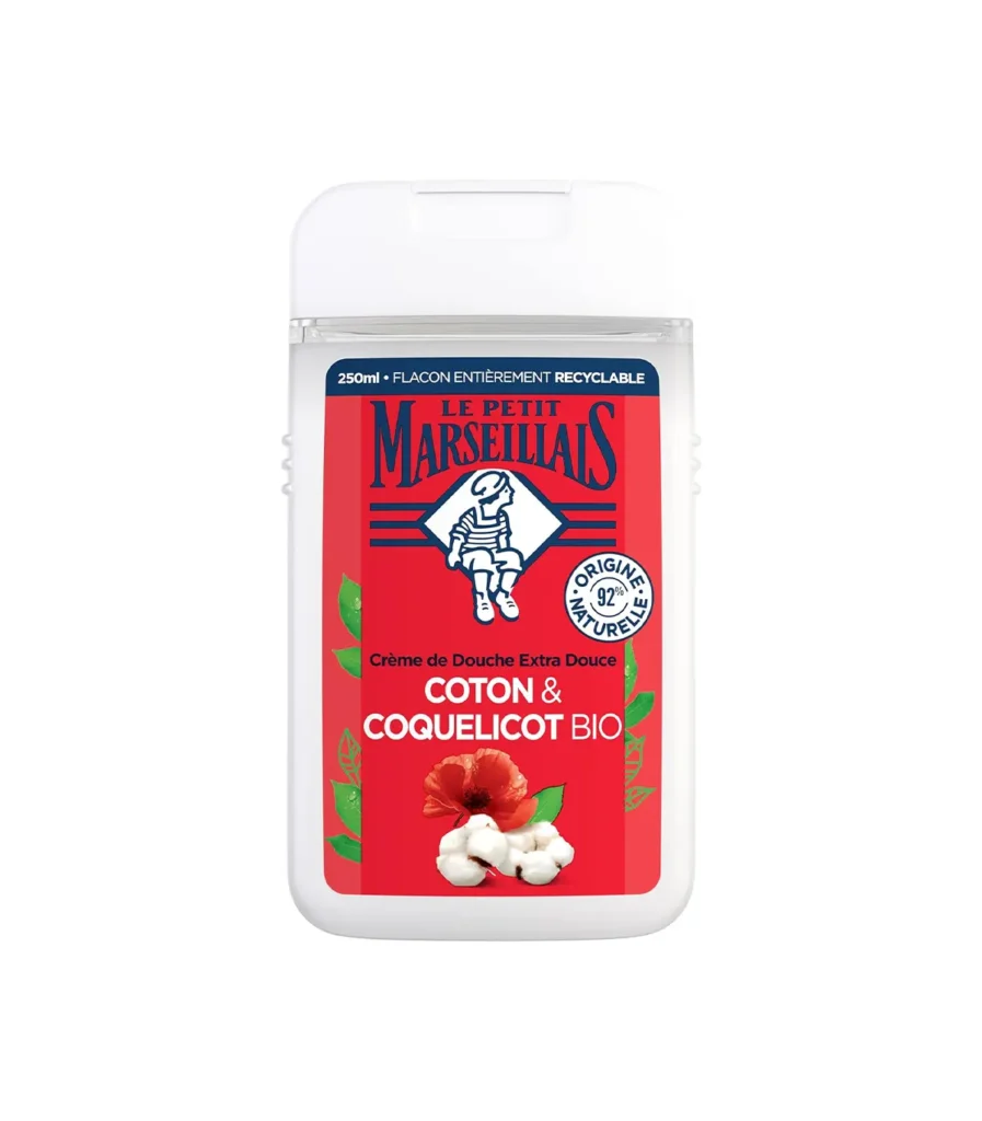 Le Petit Marseillais Gel Douche coton & coquelicot bio