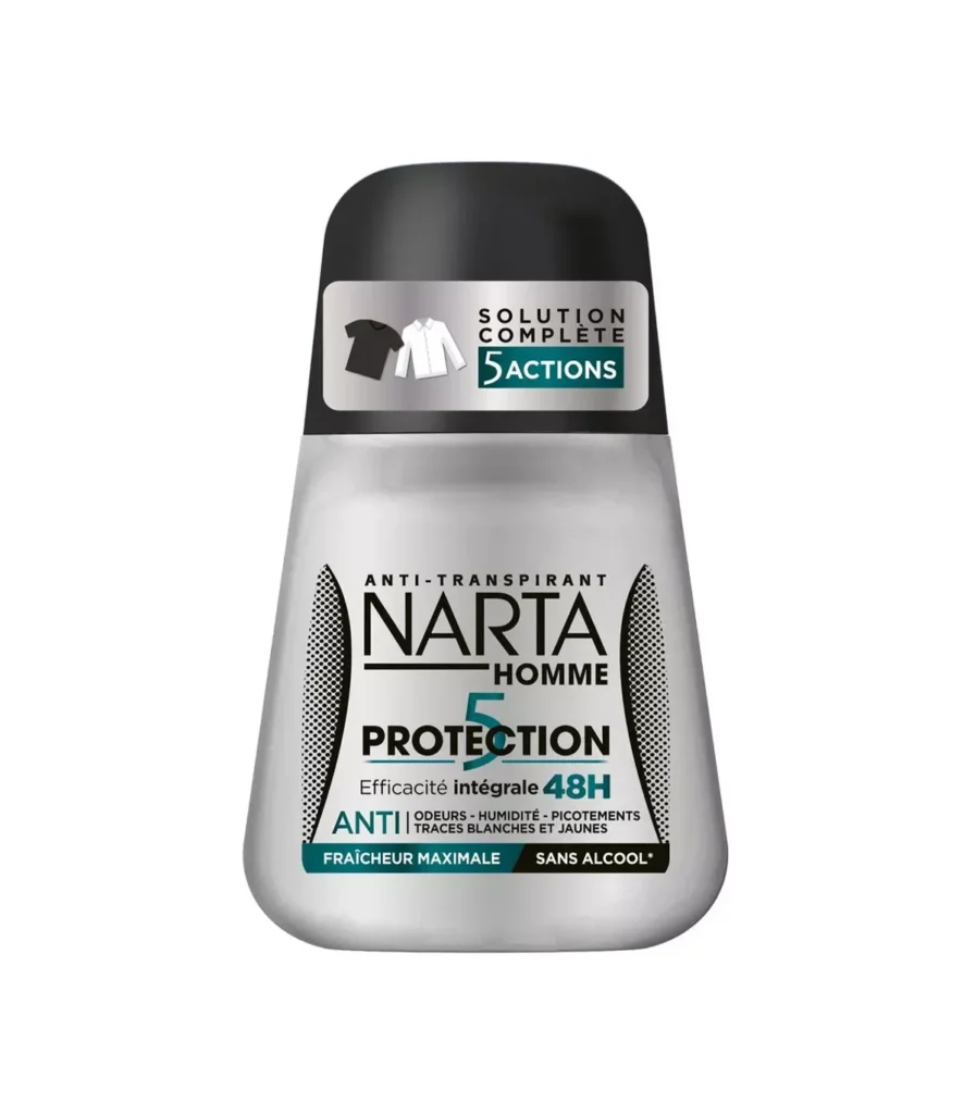 NARTA Homme déodorant roll on 5 protection fraicheur maximale
