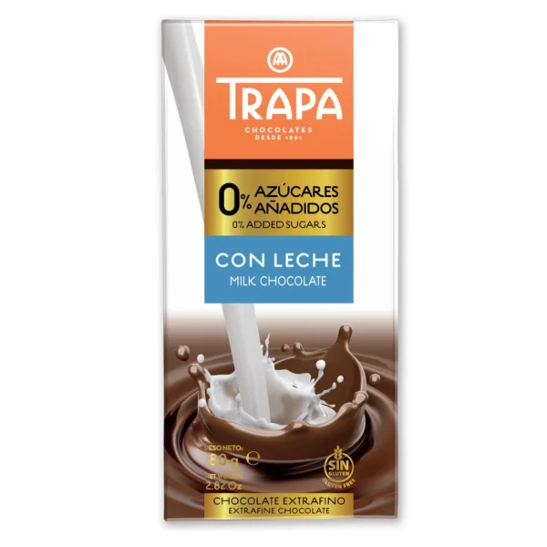 Trapa 0% sugars - con leche milk chocolate