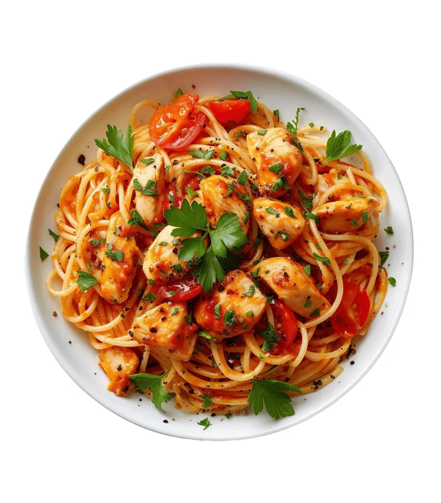 spaguetti poulet