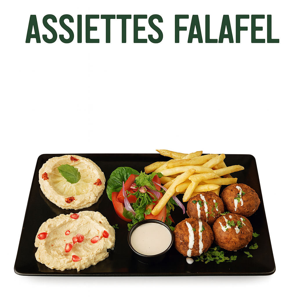 Assiette Falafel – Mezze Libanais Complet | Falafels Croustillants, Houmous & Salade Fraîche
