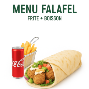 Menu Falafel – Sandwich Falafel + Frites + Boisson | Menu Végétarien Complet