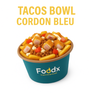 Tacos Bowls Cordon Bleu – Bowl Fromager & Croustillant | Frites, Légumes & Sauce Fromagère