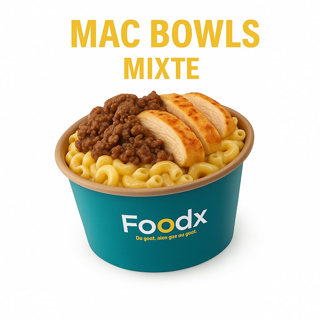 Mac Bowls Mixte – Bowl Complet Poulet & Viande | Pâtes, Sauces & Saveurs Orientales