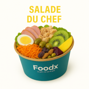 Salade du Chef – Recette Complète & Gourmande | Poulet, Thon, Fromage & Fruits