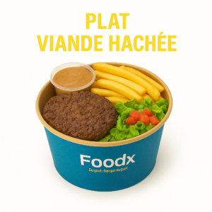 Plat Viande Hachée – Steak Assaisonné, Frites & Légumes | Repas Copieux et Savoureux