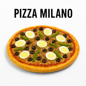 Pizza Milano – Crème Fraîche, Kefta, Œuf & Fromage Fondant