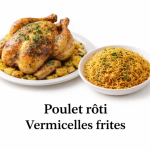 Poulet Rôti aux Vermicelles Frites – Spécialité du Mardi