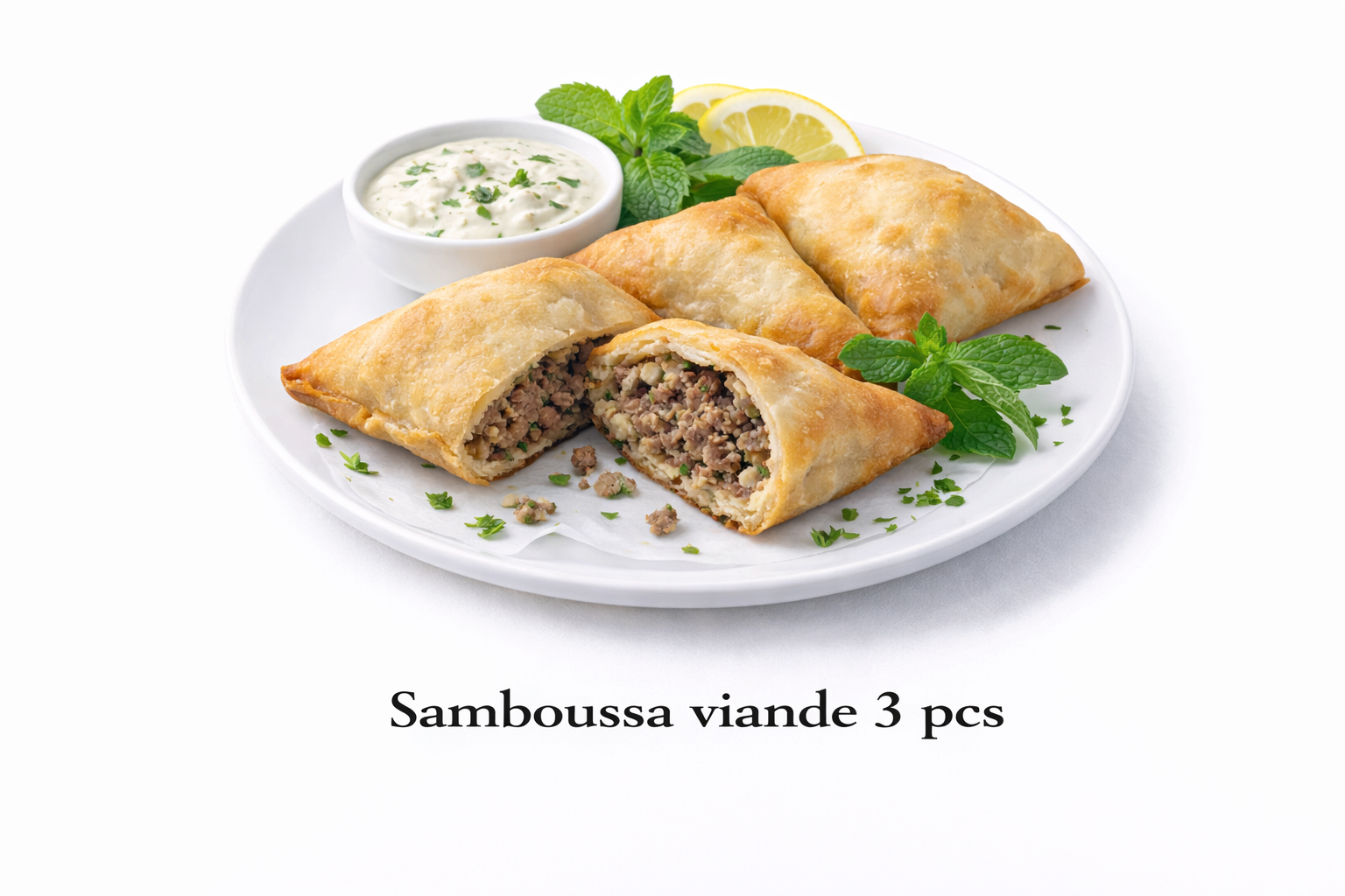 Samboussa à la Viande – 3 Pièces (Spécialité Orientale)