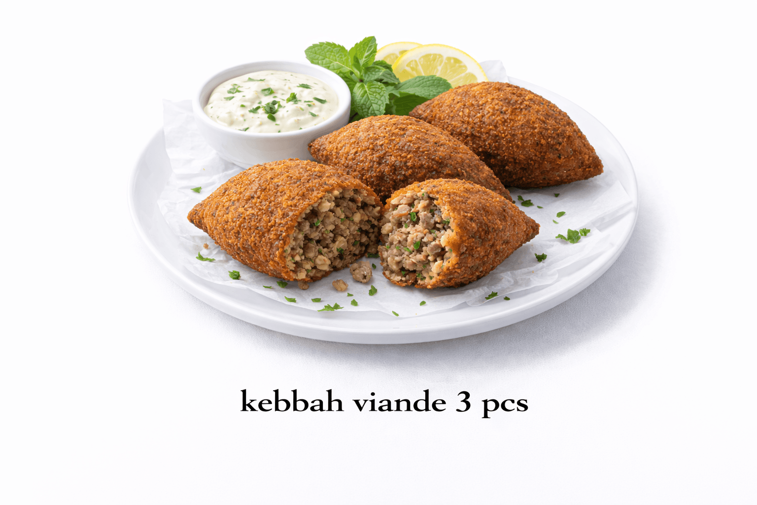 Kebbah à la Viande – 3 Pièces (Spécialité Libanaise)