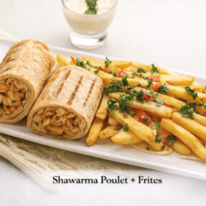 Sandwich Chawarma Poulet + Frites – Poulet mariné & sauce toumia