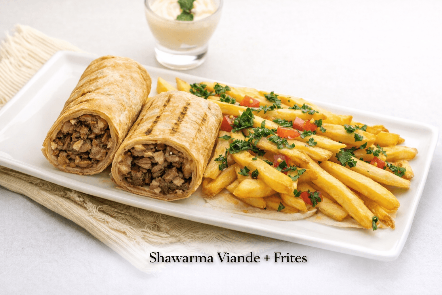 Sandwich Chawarma Viande + Frites – Saveur orientale authentique