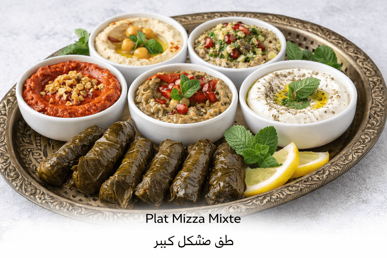 Plat Mezze Mixte Froid – Assortiment libanais frais et savoureux
