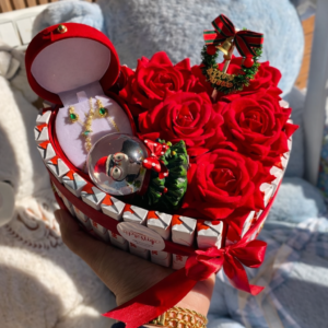 🌹💎 Coffret Cadeau Luxe Roses & Bijoux – Élégance & Émotion