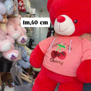 🧸❤️ Ourson Géant Rouge 1m40 – Cadeau Romantique XXL