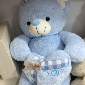 🧸💙 Ourson Géant Bleu 75 cm– Peluche Douce & Cadeau Plein de Tendresse