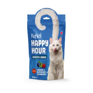 Reflex Happy Hour Healthy Bones – Friandises pour Chat pour Os Solides au Saumon, Myrtille & Canneberge (60g)