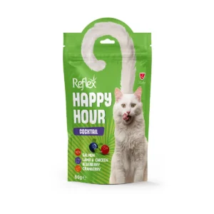 Reflex Happy Hour Cocktail – Friandises Mix Premium pour Chat au Saumon, Agneau & Poulet avec Fruits (60g)