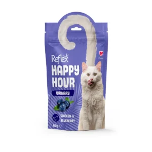 Reflex Happy Hour Urinary – Friandises pour Chat pour la Santé Urinaire au Poulet & Myrtille (60g)