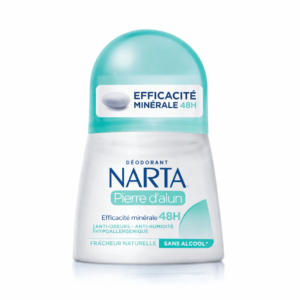 NARTA Pierre d’Alun 48H – Déodorant Bille Efficacité Minérale Sans Alcool