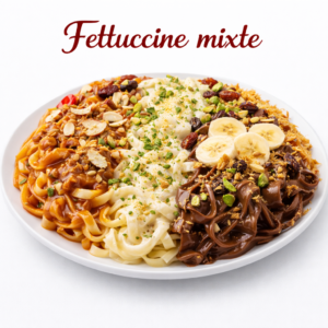 🍝 Fettuccine Mixte – Dessert Gourmand Fondant et Fruité à la Minute