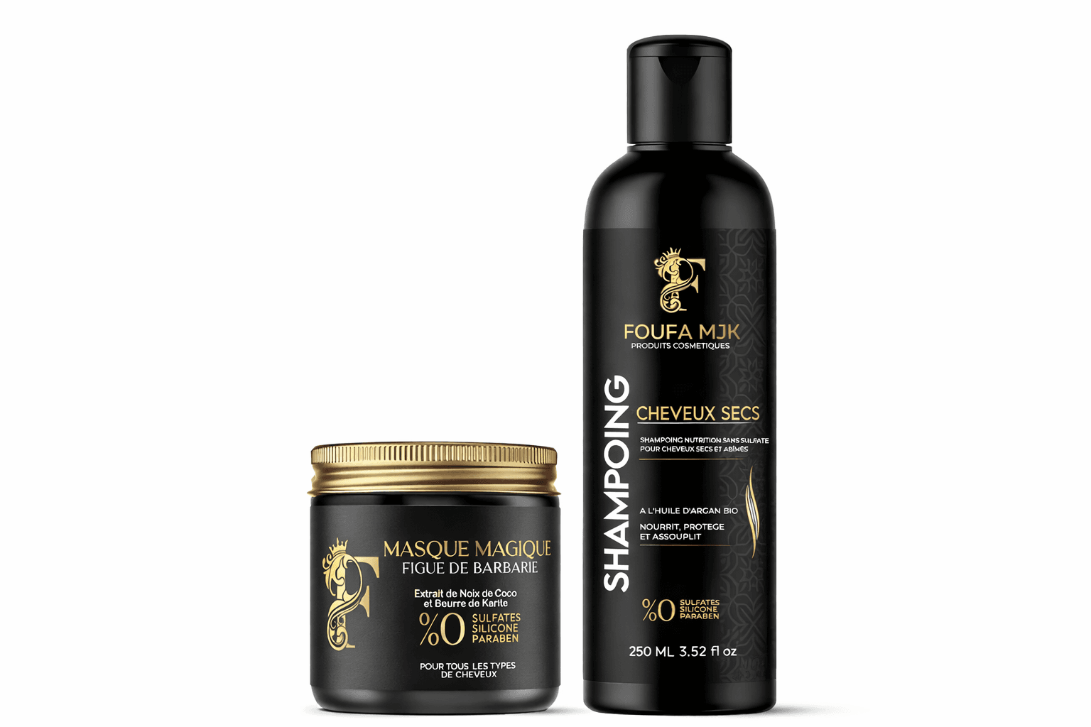 Pack Soft FOUFA MJK – Shampooing Nourrissant Cheveux Secs + Masque Capillaire Réparateur