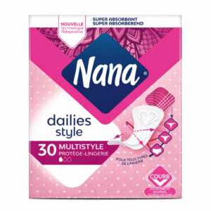 Nana Dailies Style Multistyle x30 – Protège-Slips Quotidiens Ultra Absorbants pour Tous Types de Lingerie