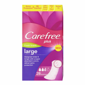 Carefree Plus Large Fresh Scent – Protège-slips Absorbants & Confortables (20 ou 28 pièces)