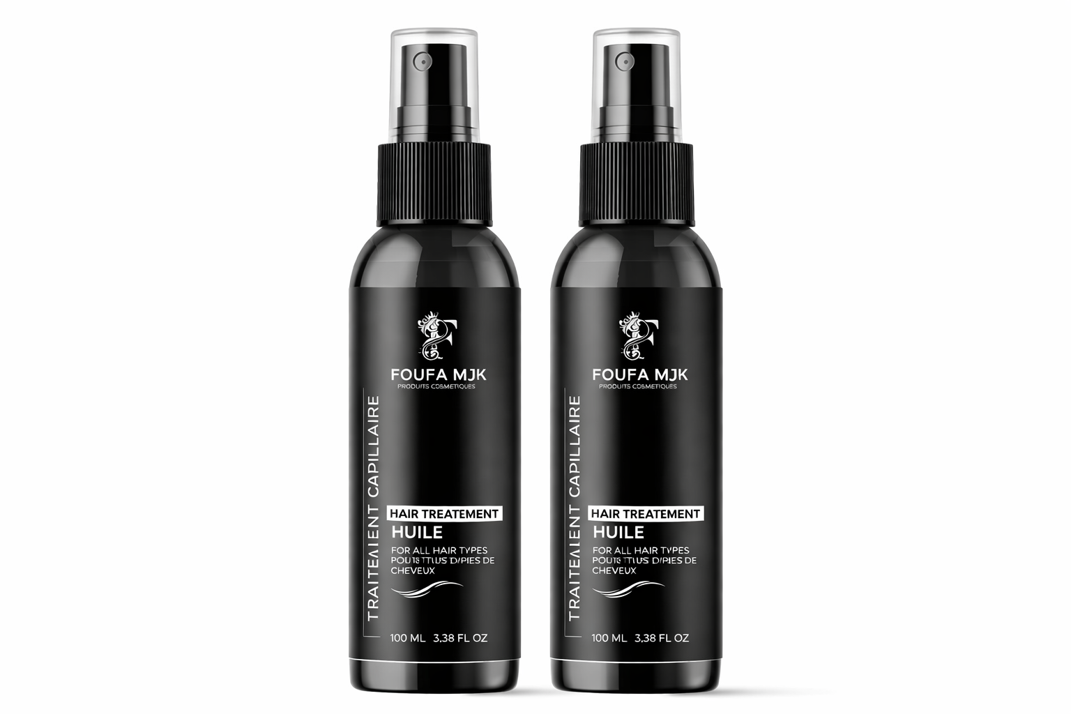 Pack Love FOUFA MJK – 2 Huiles Capillaires 100 ml | Soin Naturel Multi-Huiles pour Croissance, Réparation & Brillance