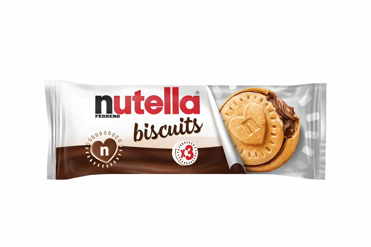 Nutella Biscuits Ferrero – Biscuits Croustillants Fourrés à la Pâte à Tartiner Nutella (x3)