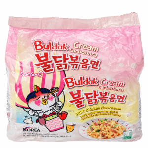 Samyang Buldak Cream Carbonara Halal – Ramen Coréen Épicé Crémeux (Pack)