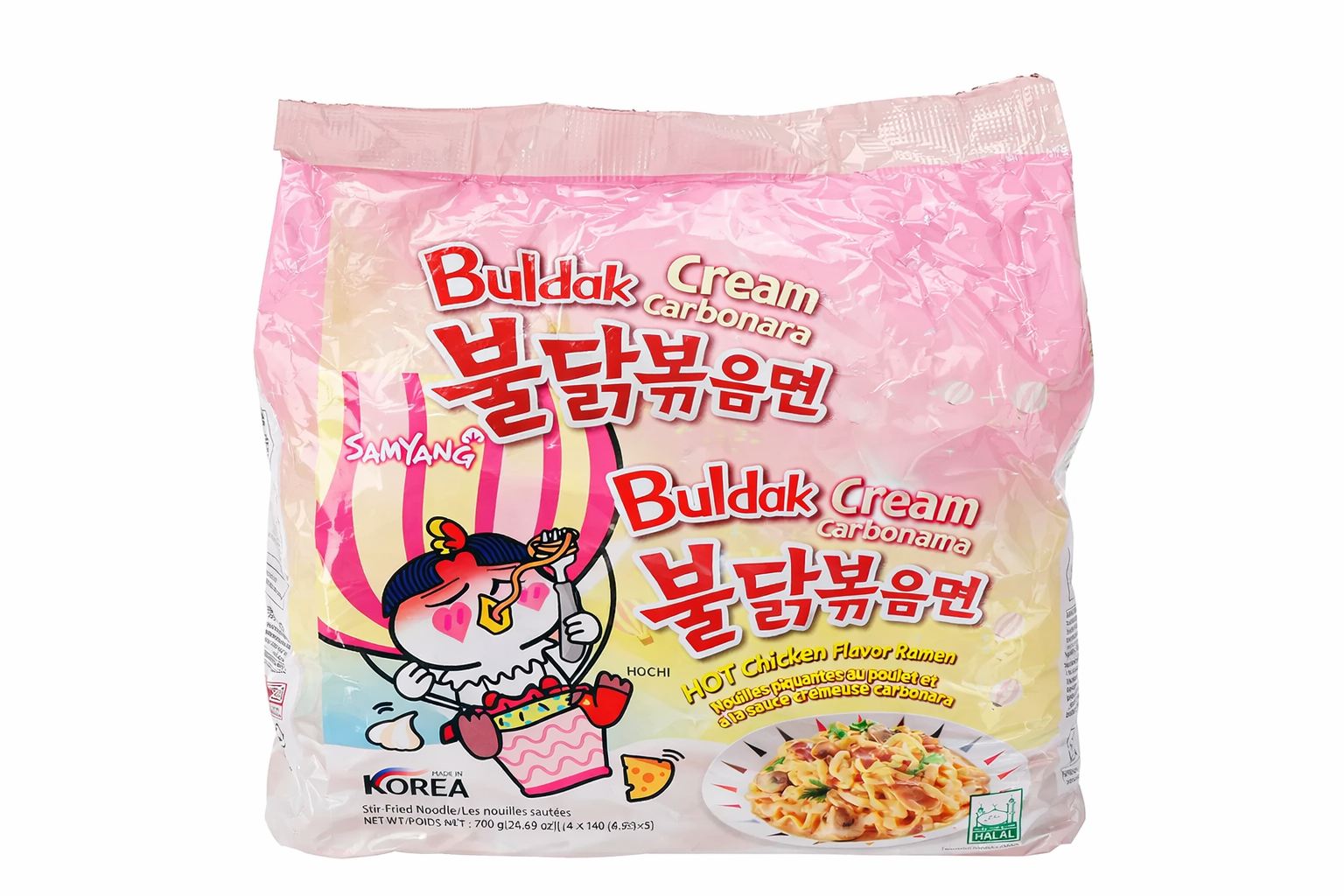 Samyang Buldak Cream Carbonara Halal – Ramen Coréen Épicé Crémeux (Pack)