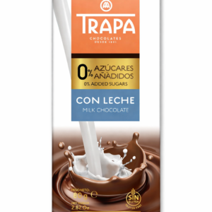 TRAPA Chocolat au Lait 0% Sucres Ajoutés – Tablette 80g Sans Gluten