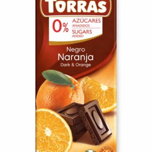 Torras Chocolat Noir à l’Orange 0% Sucres Ajoutés – Vegan & Sans Gluten
