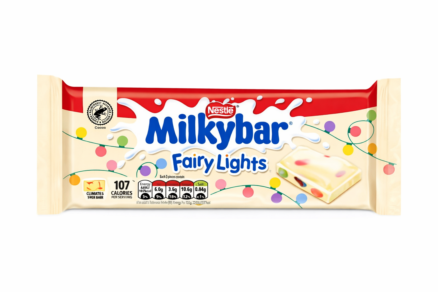 Nestlé Milkybar Fairy Lights – Chocolat Blanc aux Billes Colorées | 107 Calories