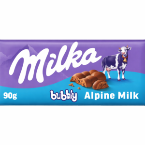 Milka Bubbly Alpine Milk 90g – Chocolat au Lait Aéré au Lait des Alpes