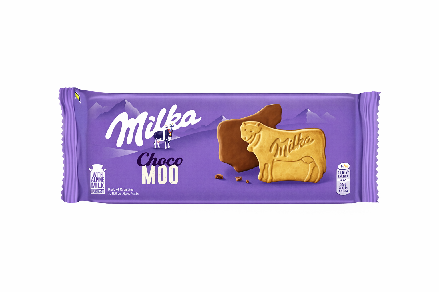 Milka Choco Moo – Biscuit en Forme de Vache Enrobé de Chocolat au Lait