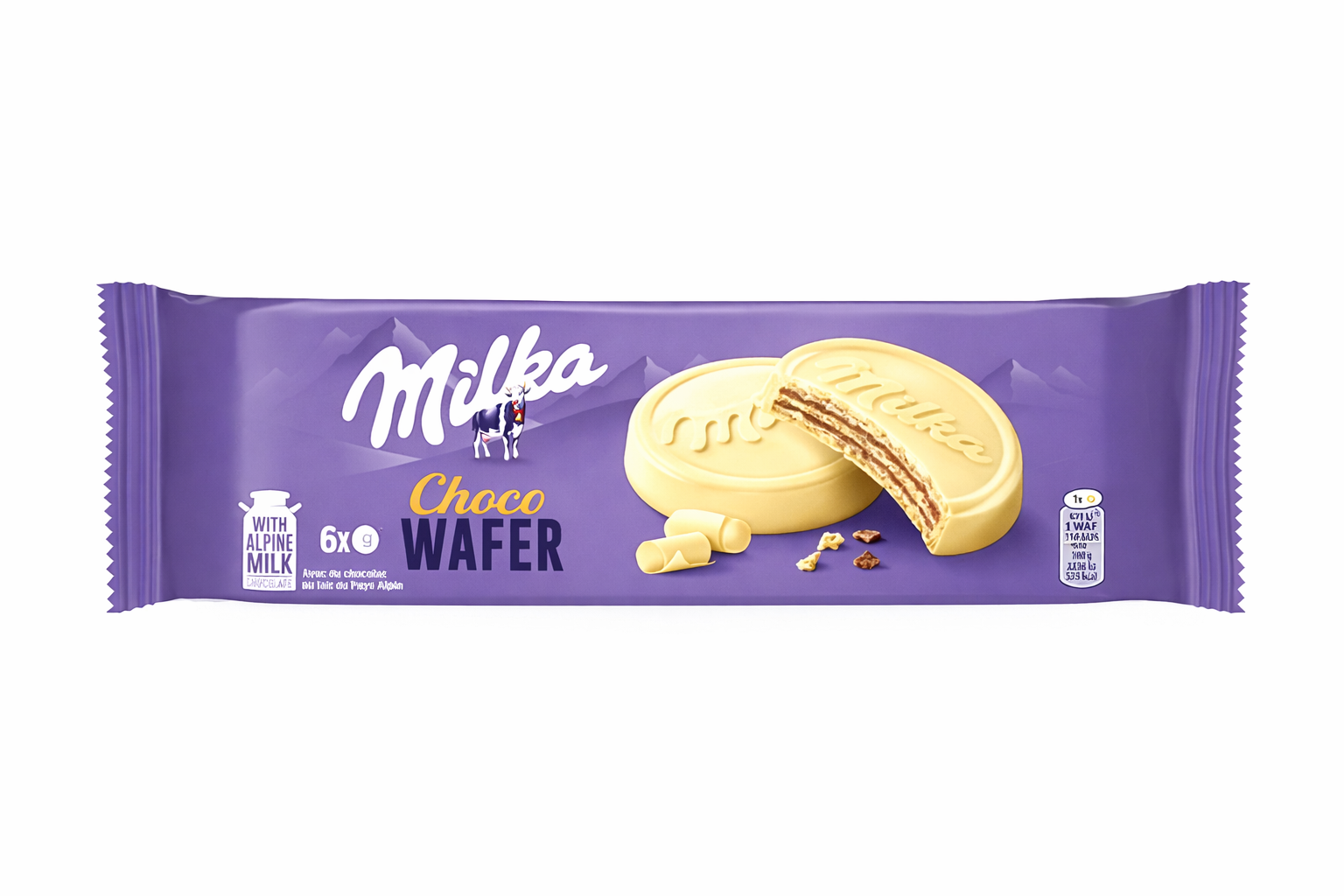 Milka Choco Wafer – Gaufrettes Enrobées de Chocolat Blanc au Lait des Alpes