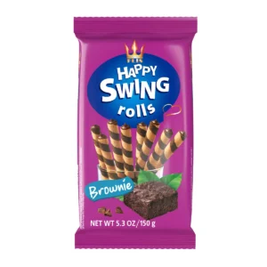 Happy Swing Rolls – Gaufrettes Roulées Croustillantes (Vanille, Coco, Noix, Caramel Salé, Cacao, Brownie) 150g