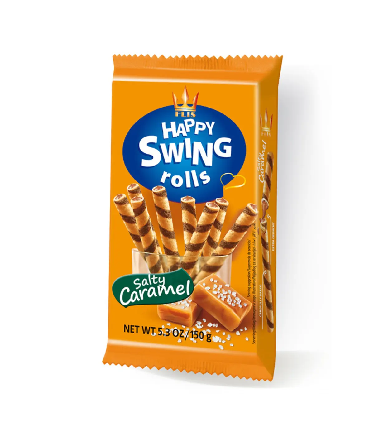 Happy Swing Rolls – Gaufrettes Roulées Croustillantes (Vanille, Coco, Noix, Caramel Salé, Cacao, Brownie) 150g - Image 4