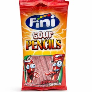 Fini Sour Pencils Fraise – Bonbons Acides Gélifiés