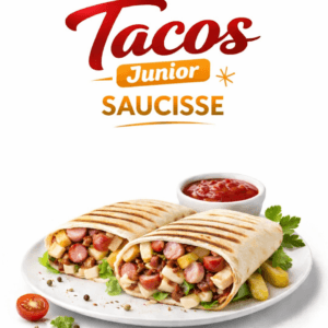 🌯 Tacos Junior Saucisse – Petit Format, Saveur Gourmande