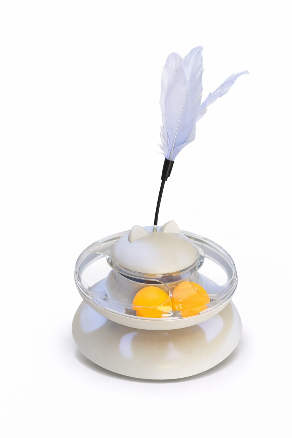 Jouet interactif pour chat avec plume et balle rotative – Anti-ennui & stimulation