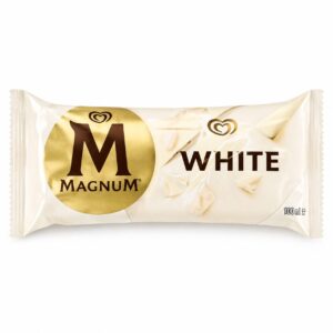 Magnum White – Glace vanille enrobée de chocolat blanc