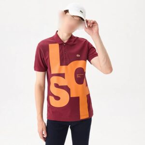 Polo Homme Bordeaux & Orange – T-shirt Polo Moderne Style Sport Chic