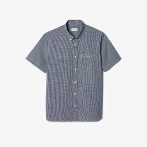 Chemise Homme  Regular Fit – Motif Micro-Carreaux Gris & Blanc