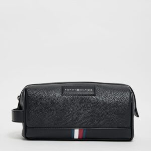 Trousse Homme Tommy Hilfiger Noire en Similicuir – Grande Capacité et Design Élégant